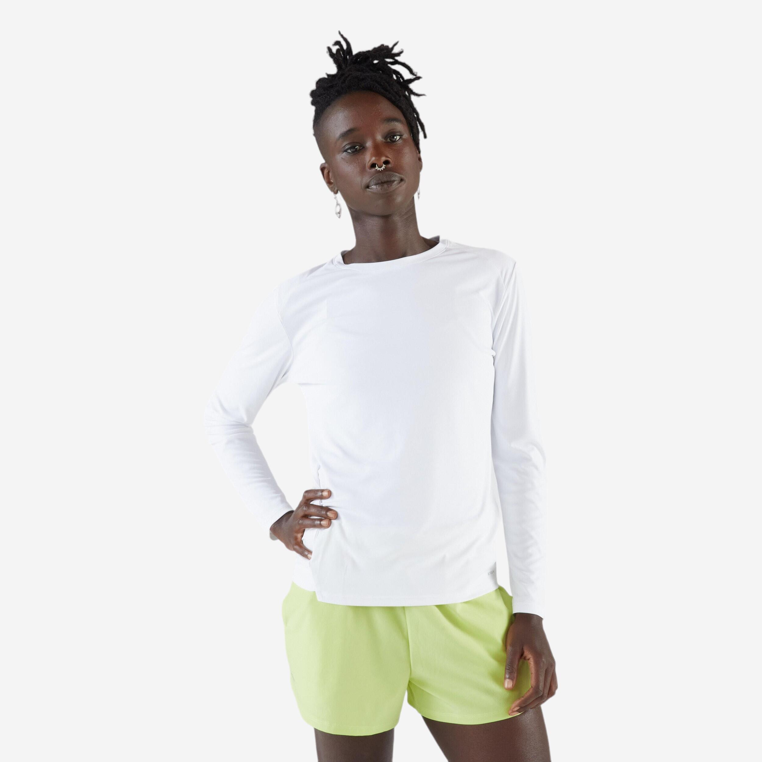 Playera Manga Larga Running Mujer - Sun Protect - Blanco 19/23