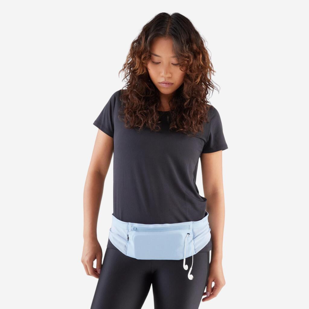 Ceinture de running smartphone Homme Femme - KIPRUN Confort 2 bleu 5 poches