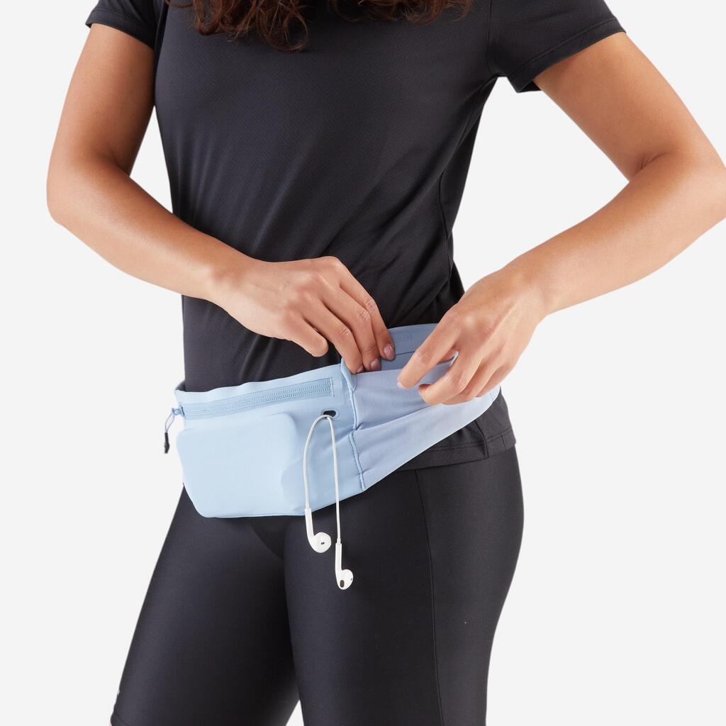 Ceinture de running smartphone Homme Femme - KIPRUN Confort 2 bleu 5 poches