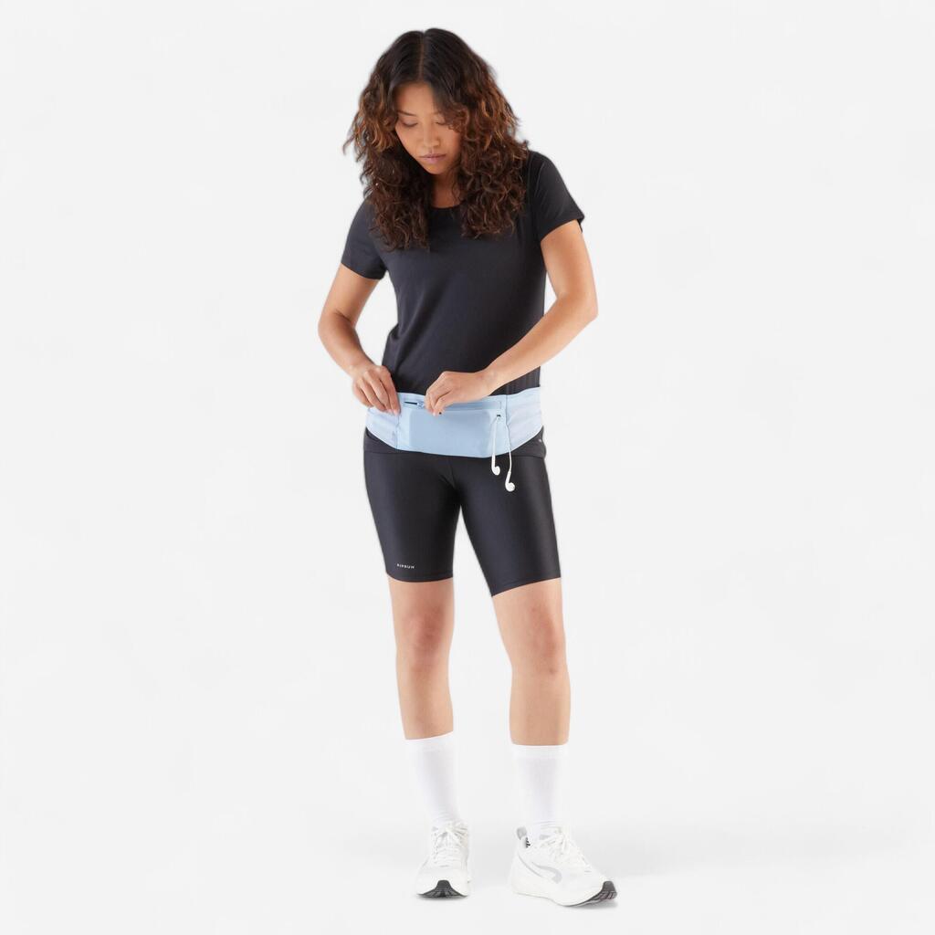 Ceinture de running smartphone Homme Femme - KIPRUN Confort 2 bleu 5 poches