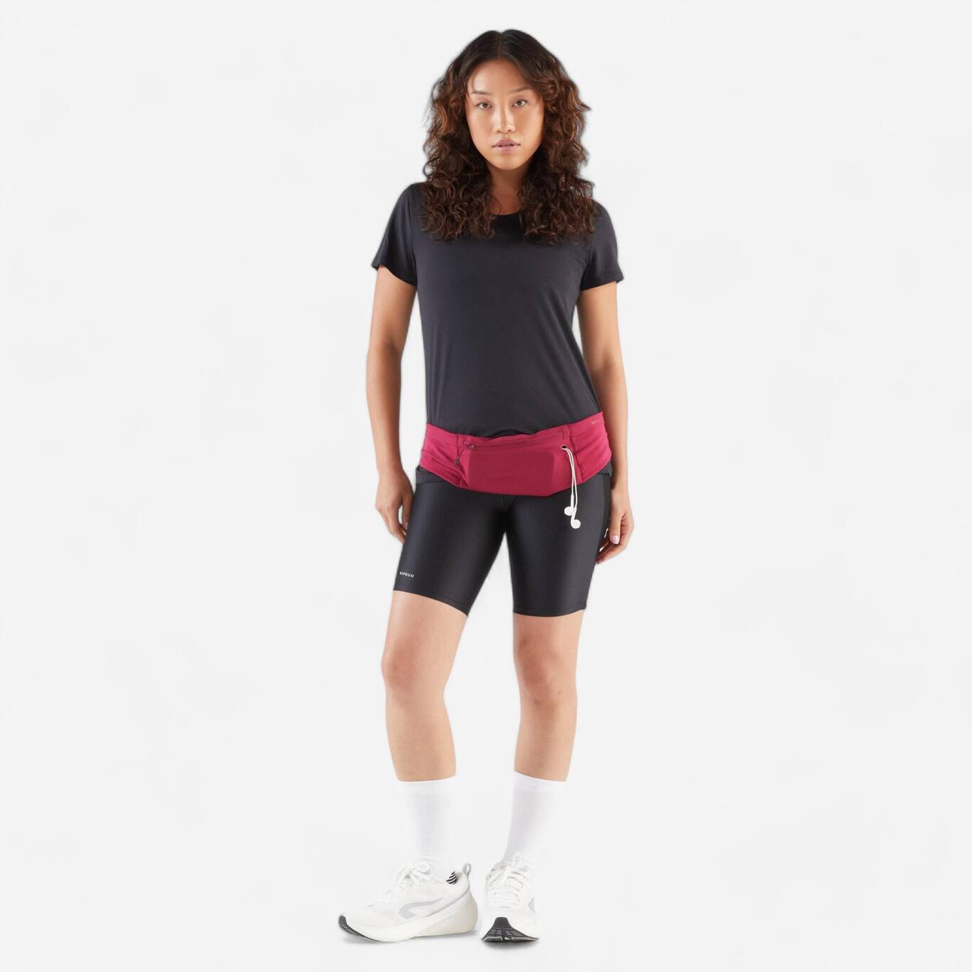 KIPRUN Confort2 Unisex Smartphone Running Belt - Raspberry, 5 pockets