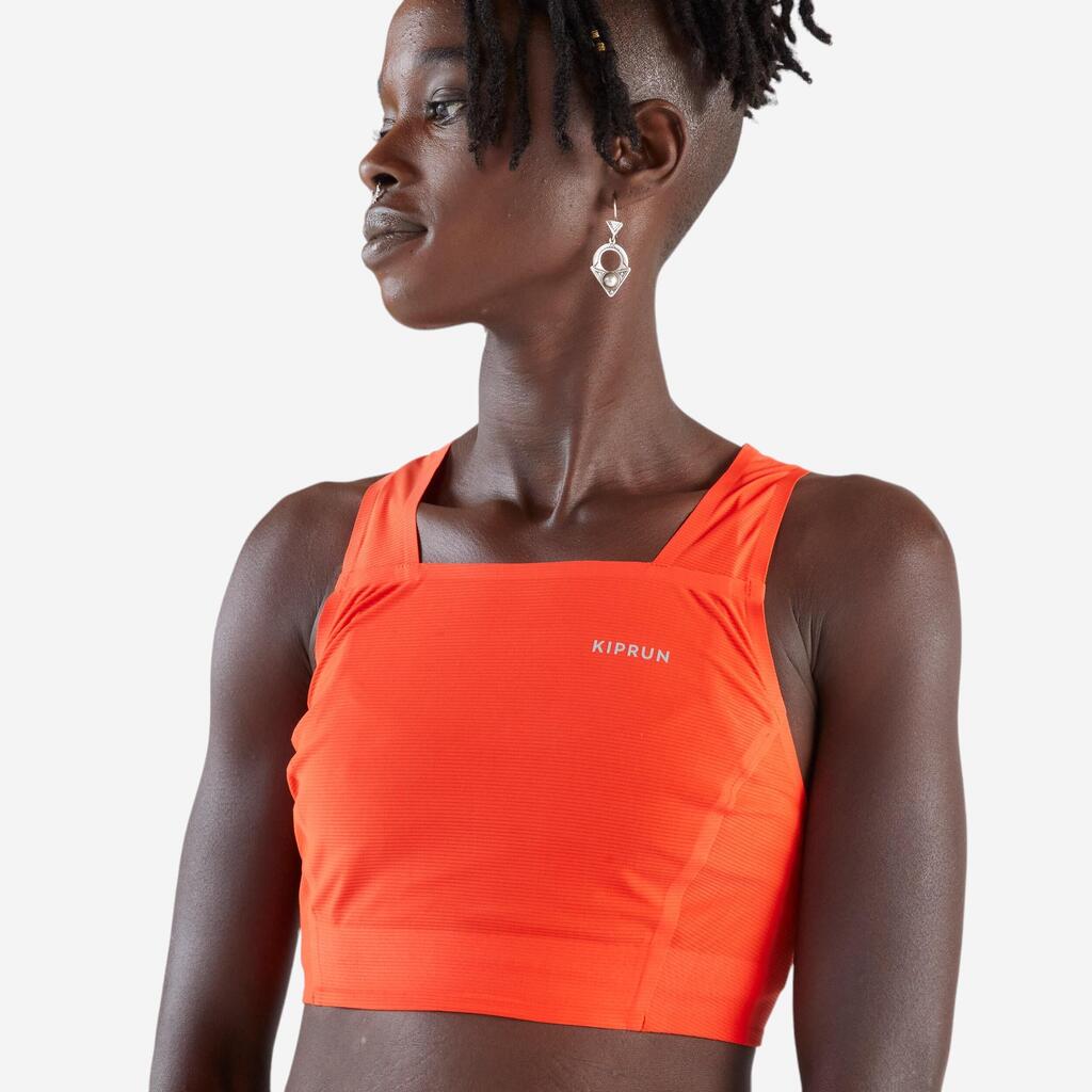 Débardeur de Running Crop top léger Femme - KIPRUN 900 Light noir Méline ROLLIN