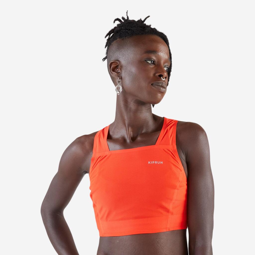 Débardeur de Running Crop top léger Femme - KIPRUN 900 Light noir Méline ROLLIN
