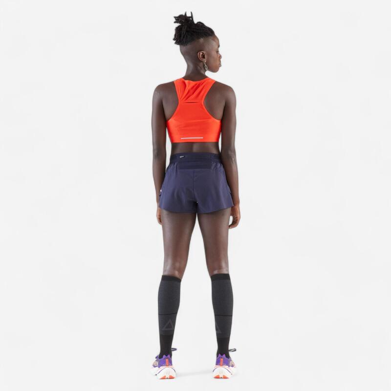 Débardeur de Running Crop top léger Femme - KIPRUN 900 Light rouge Méline ROLLIN