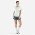 Women's Breathable Running T-shirt Kiprun Run 500 dry-blue green