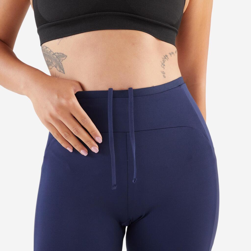 Legging running Femme - KIPRUN Run 500 Confort bleu marine