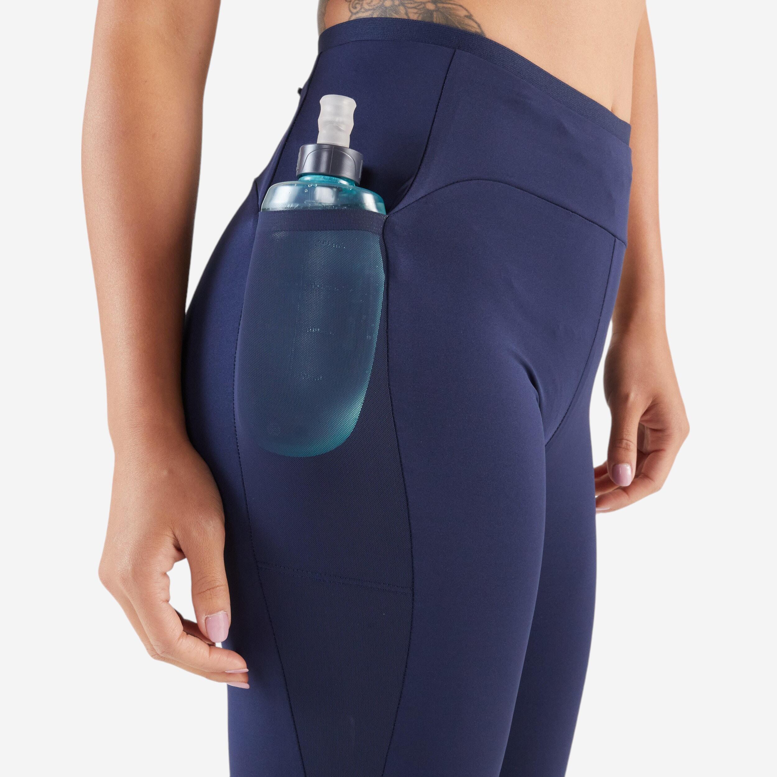 Leggings running donna RUN 500 COMFORT blu 6/8