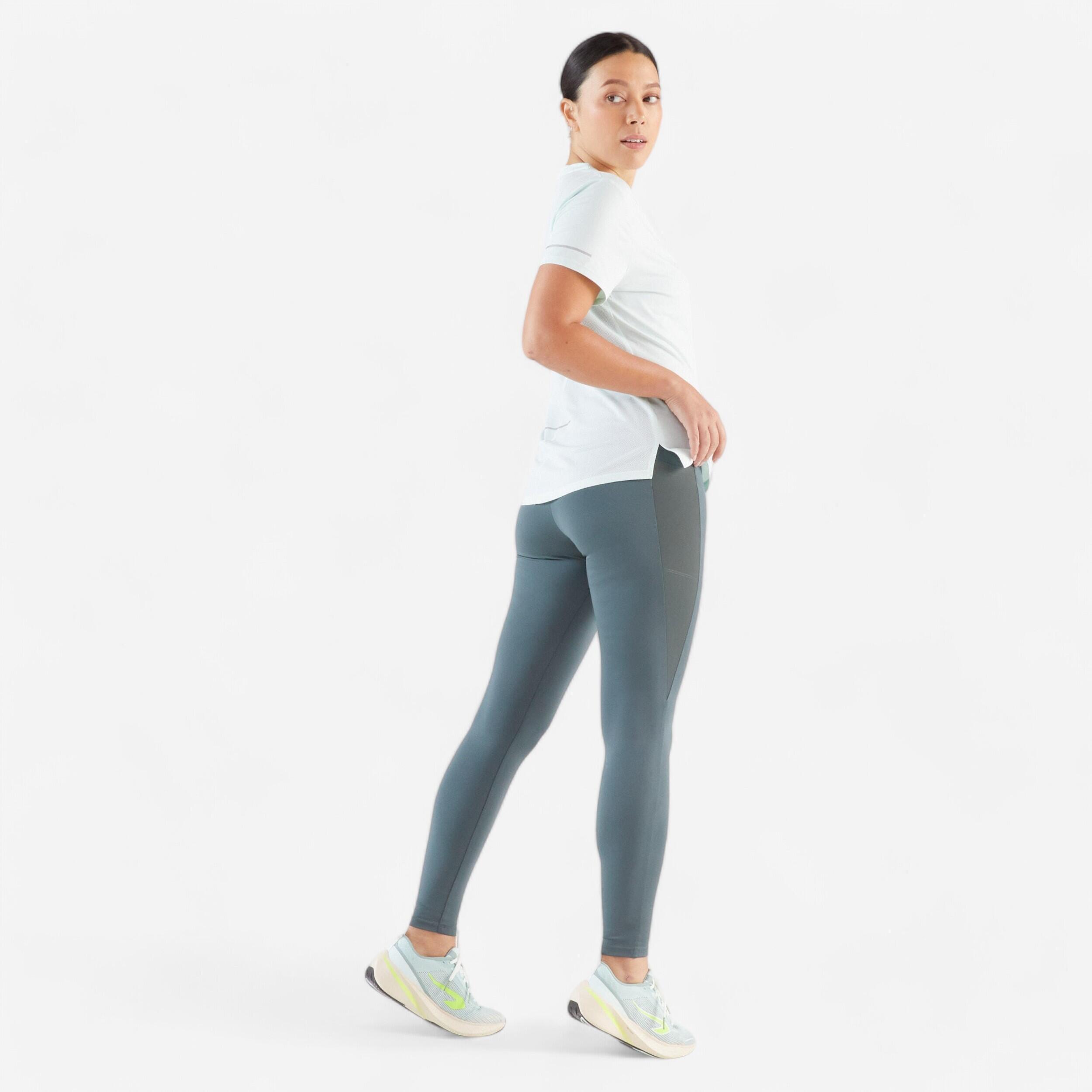 Women's Running Leggings - KIPRUN Run 500 Comfort dark khaki 8/8