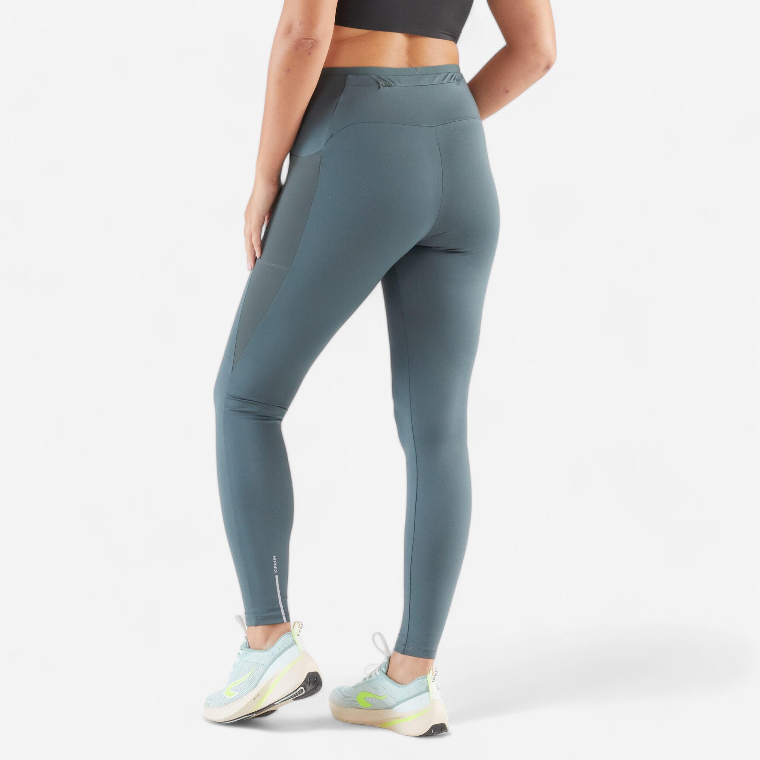 Women's Running Leggings - KIPRUN Run 500 Comfort dark khaki 2/8