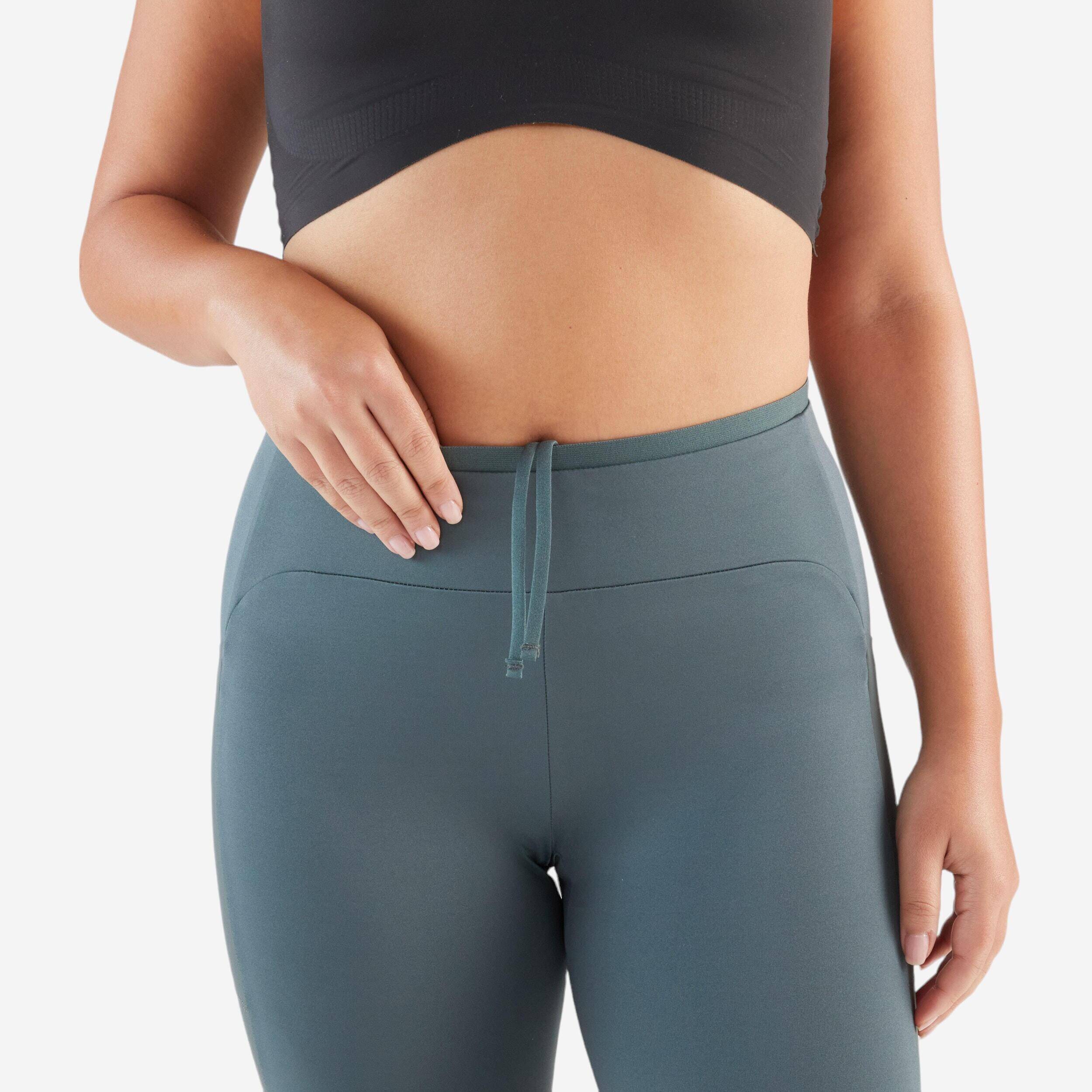 Women's Running Leggings - KIPRUN Run 500 Comfort dark khaki -  4