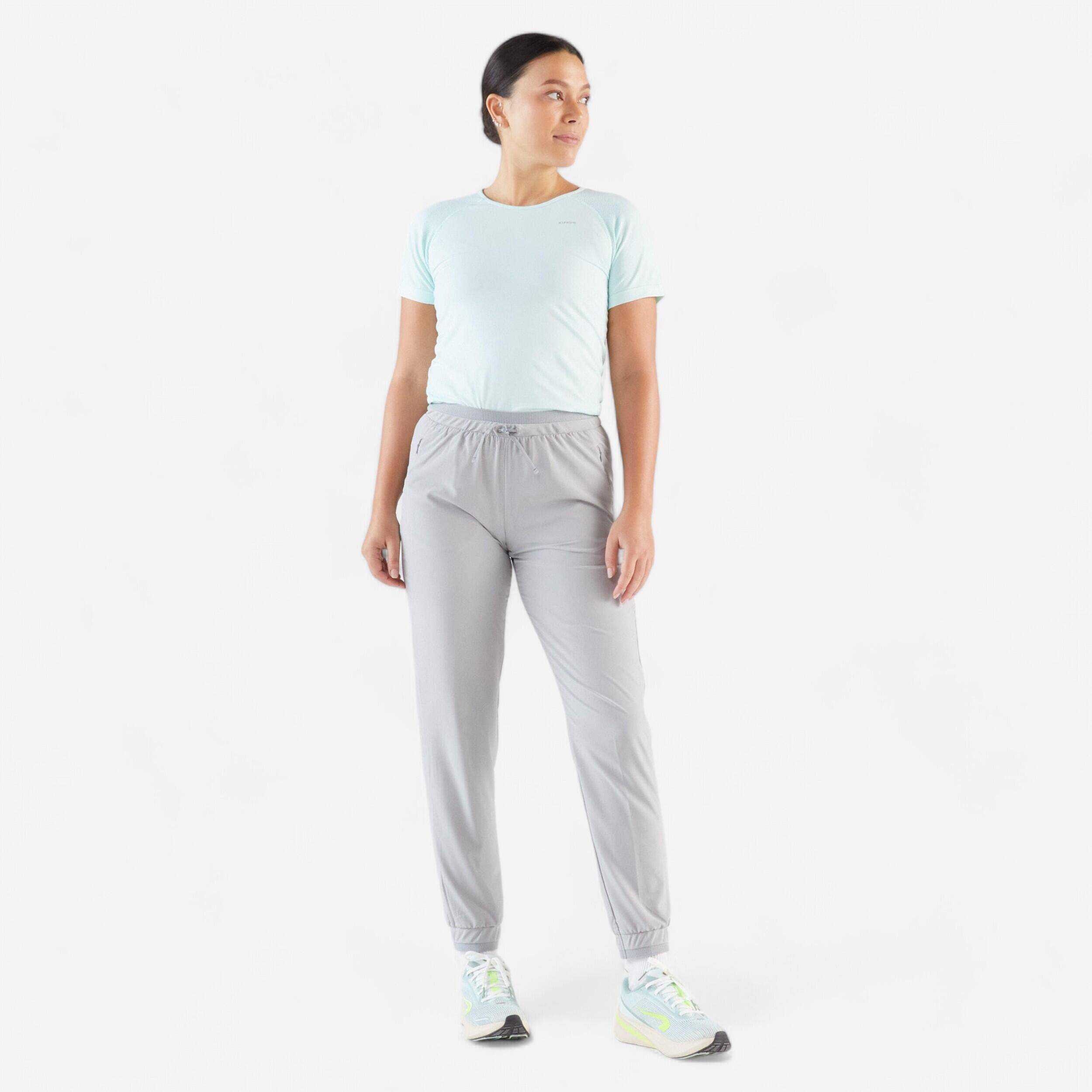 Women's Lightweight Quick-Dry Running Trackpants - Grey -  2