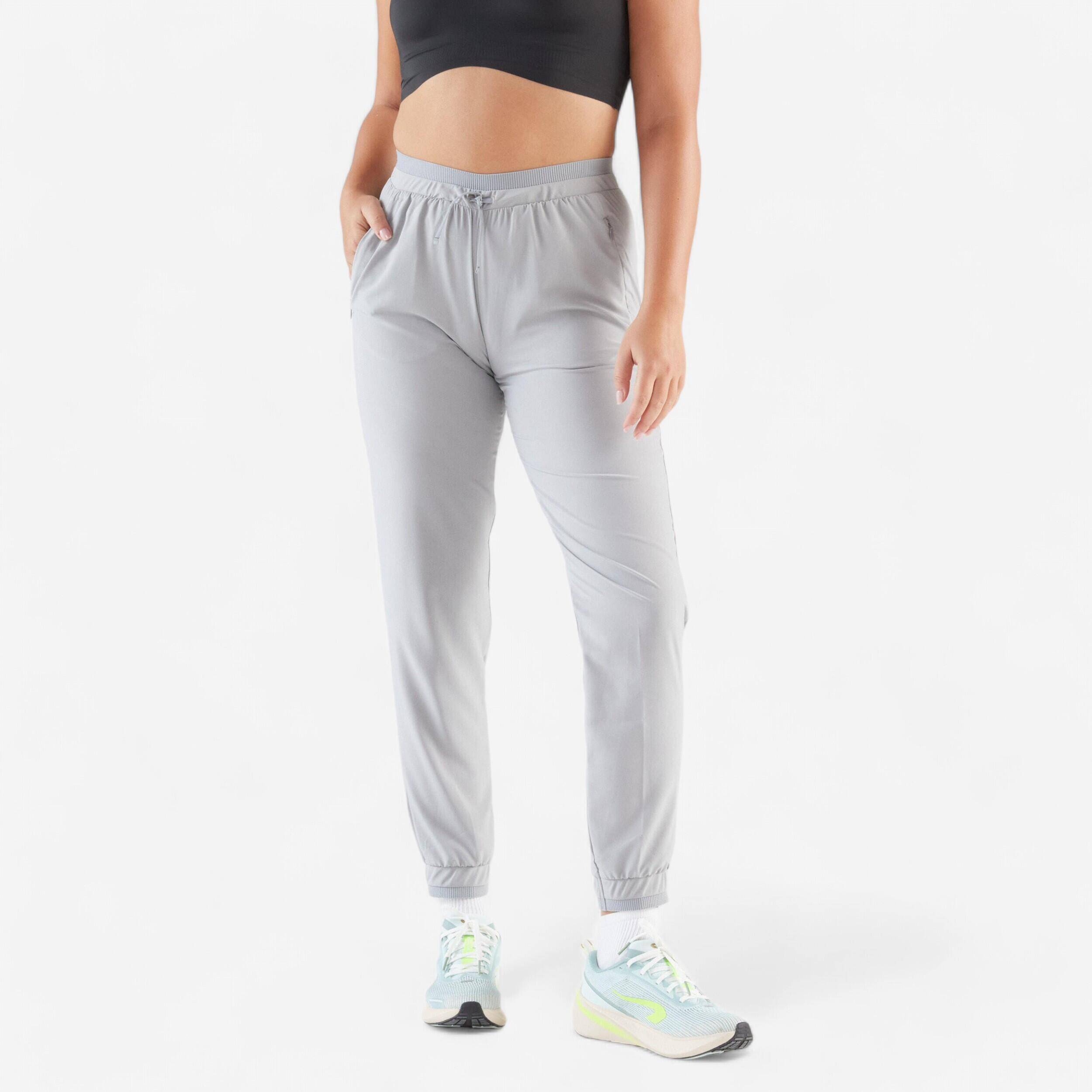 Women's Lightweight Quick-Dry Running Trackpants - Grey -  1