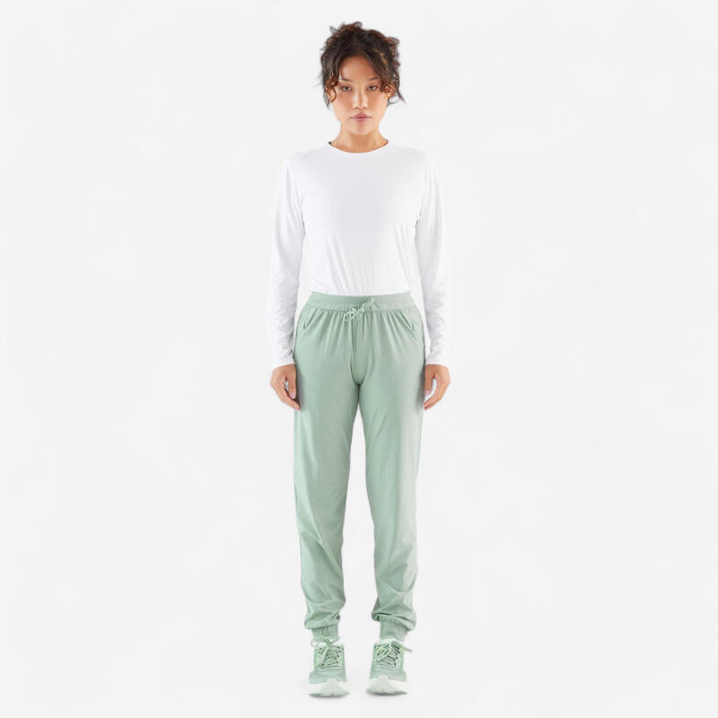 Pantalon de jogging și alergare respirabil kiprun run 500 dry Kaki Damă