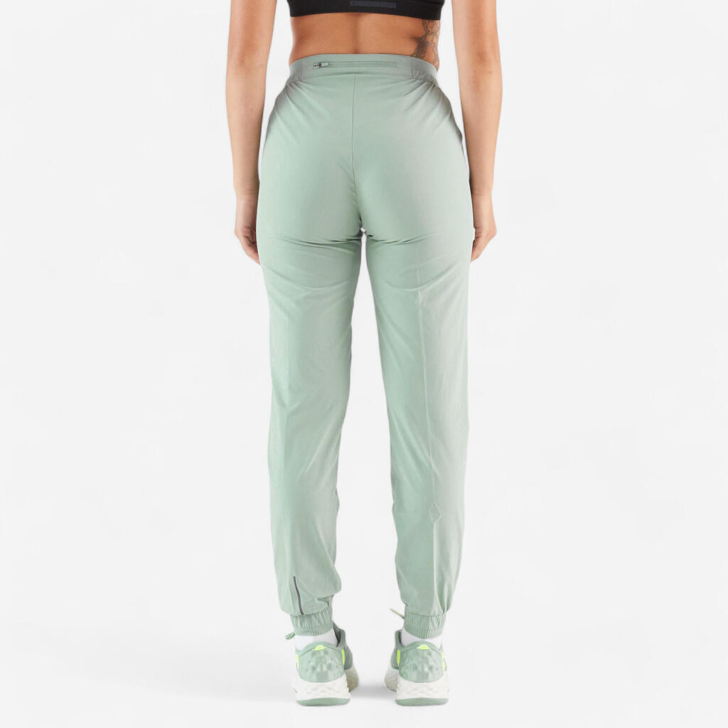 Pantalon de jogging running respirant femme - kiprun run 500 dry kaki clair