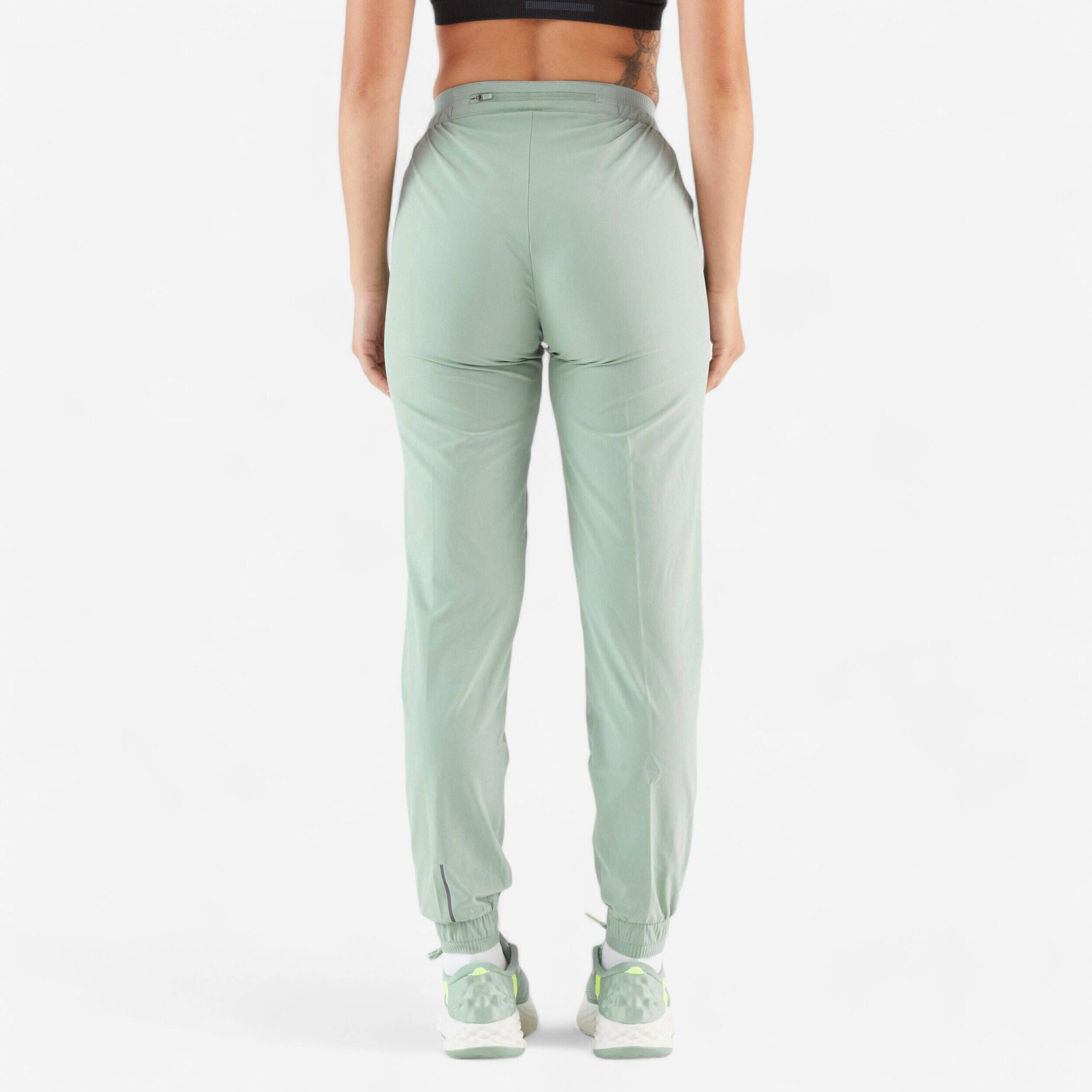 Women Running Trackpants, Lightweight and Quick Dry - Frozen Green -  2