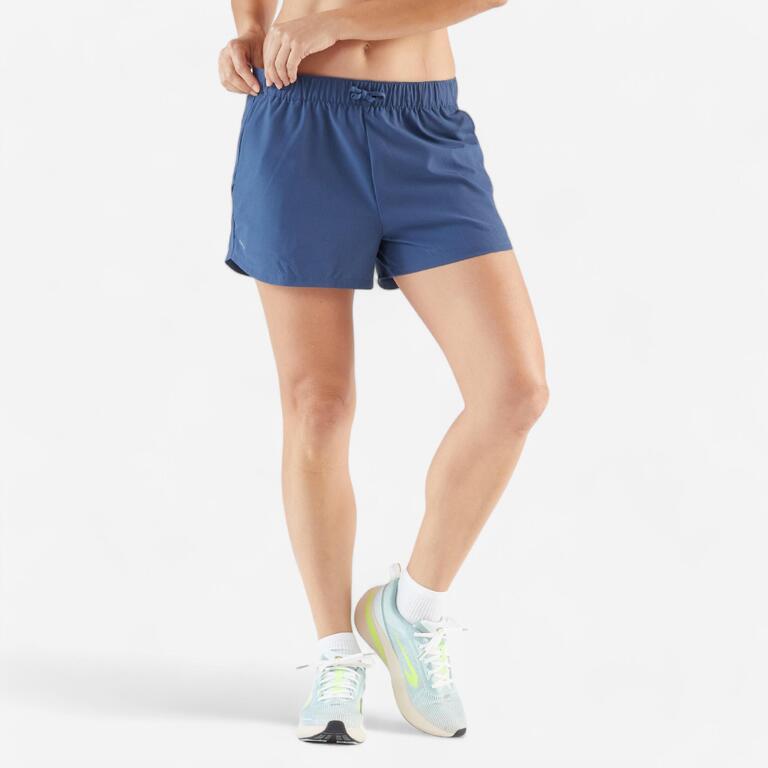 Women's Kiprun Run 500 Dry breathable running and trail running shorts in blue