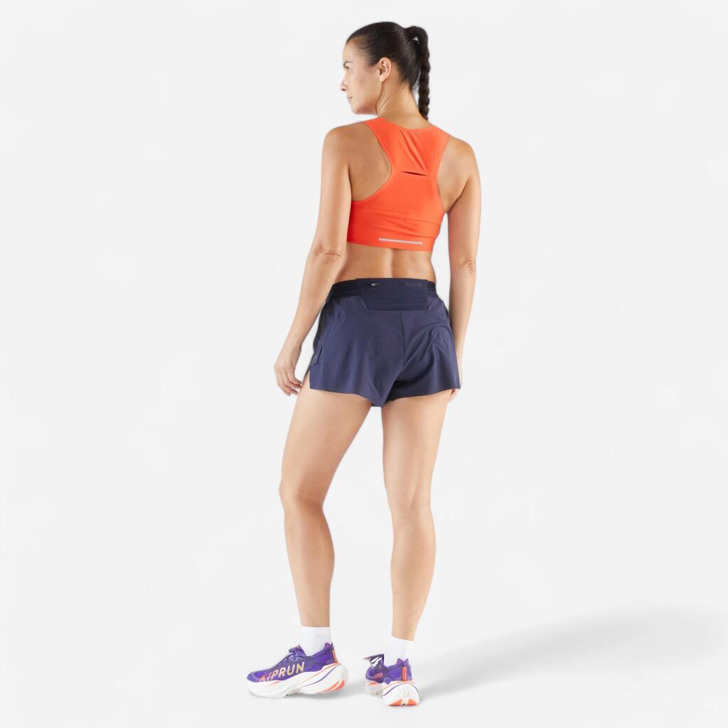 Short de running y trail ligero azul marino para mujer Kiprun Run 900 Light