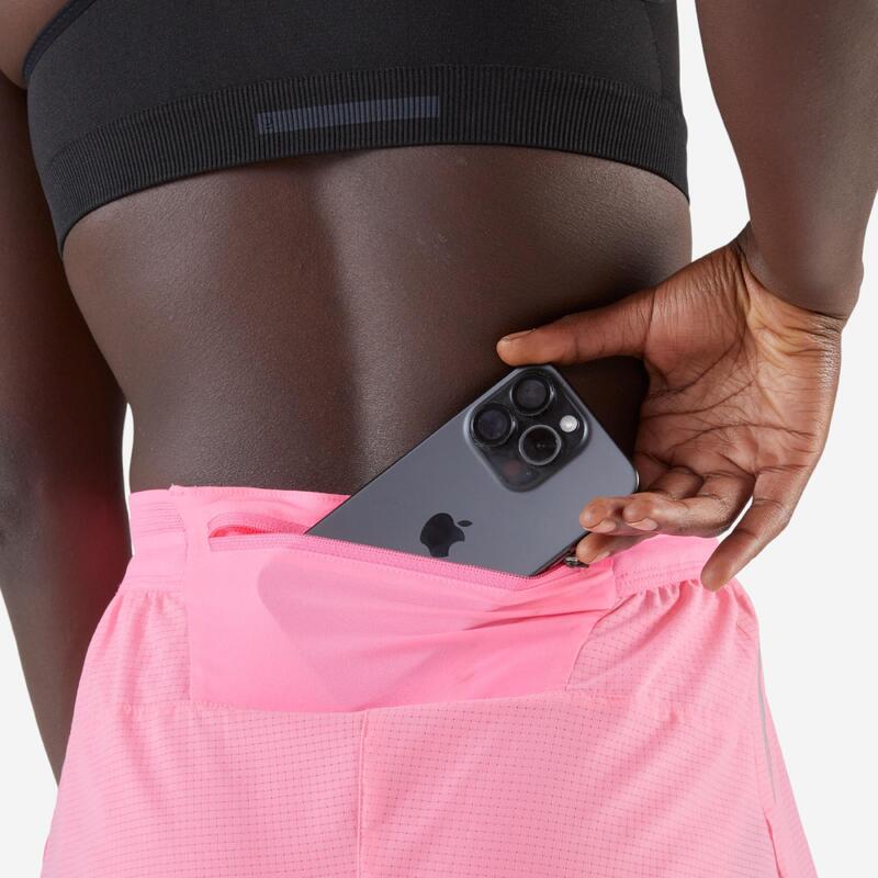 Short running & trail léger Femme - KIPRUN Run 900 Light rose