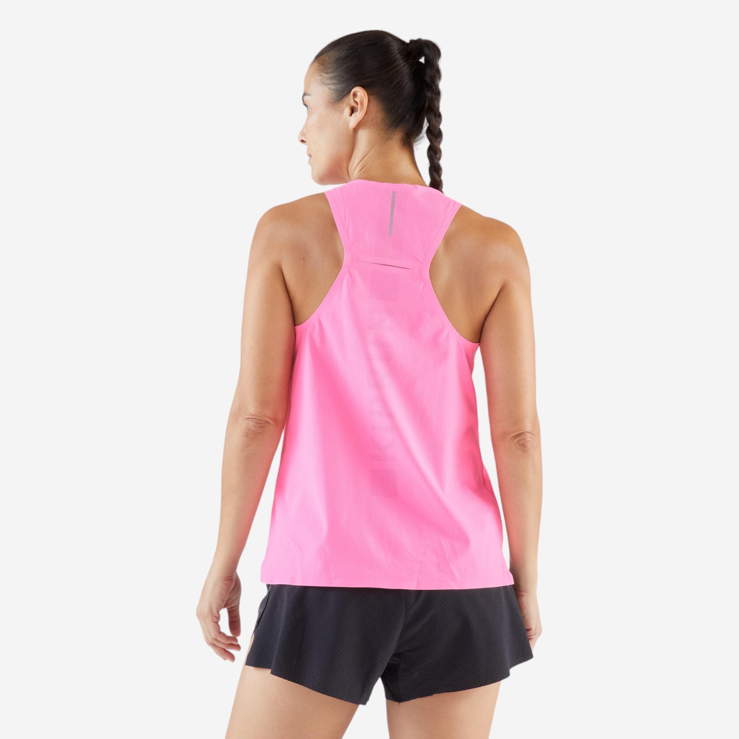 Lichte hardloopsinglet Run 900 Light voor dames roze 3/7