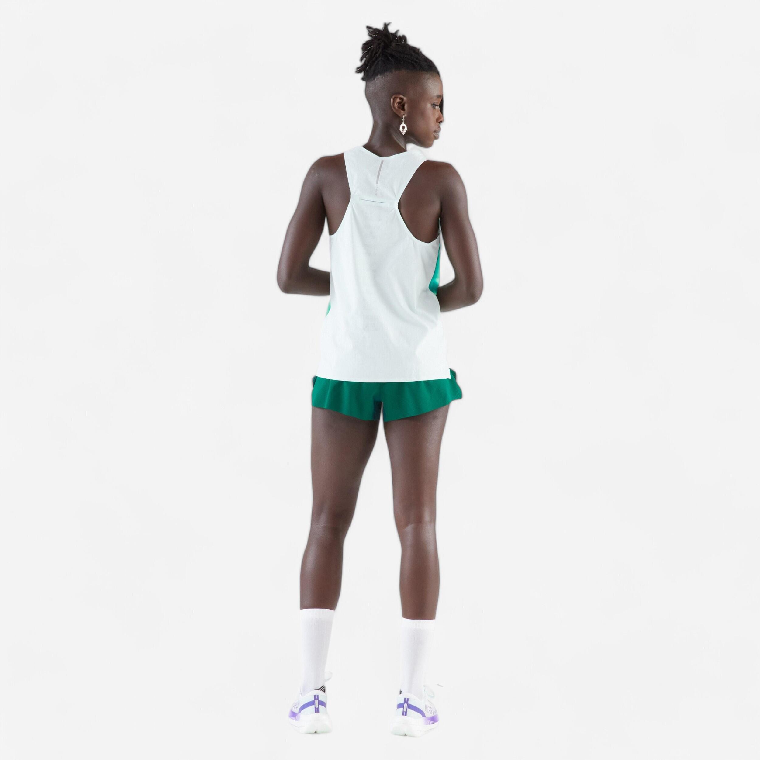Camiseta sin mangas running ligera Mujer - KIPRUN Run 900 Light verde estampado  6/6