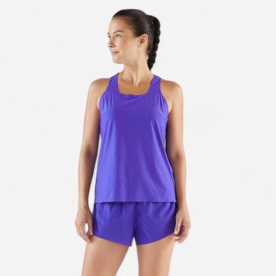 Camiseta sin mangas running ligera Mujer KIPRUN Run 900 Light violeta malva est