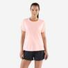 Women's Breathable Running T-Shirt Run 500 Dry - Fluo Pale Pink