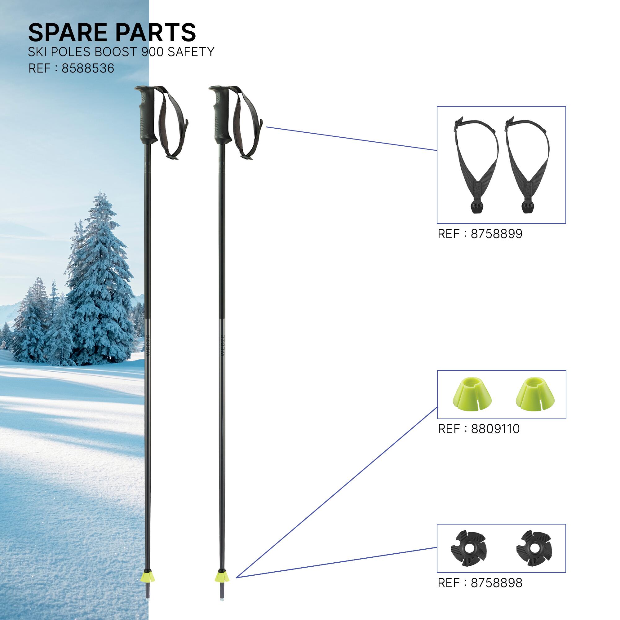 Downhill Ski Poles – Boost 900 Safety - WEDZE