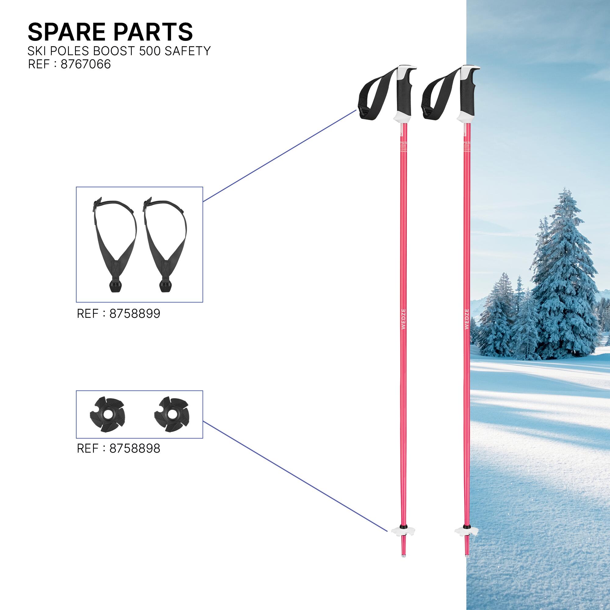 Stokken voor alpineskiën BOOST 500 Safety fluoroze 7/7