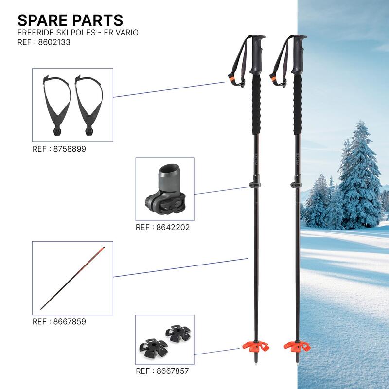 Bastões de Ski Freeride Telescópico FR VARIO