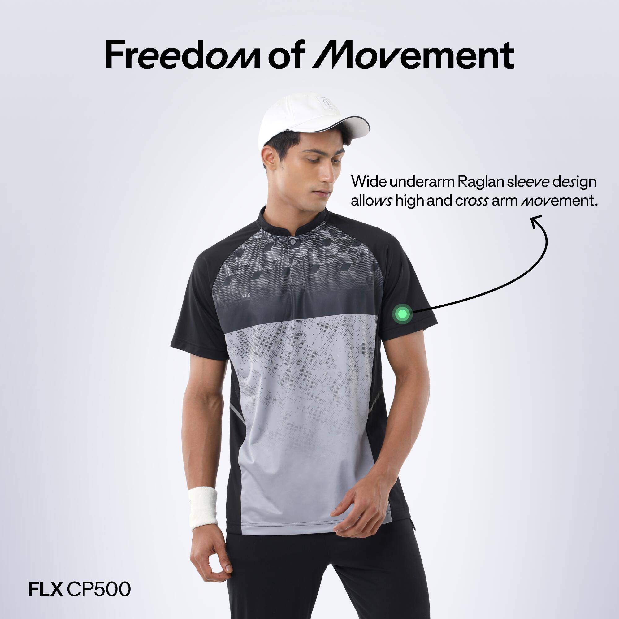 Men Cricket Short Sleeved Polo Tshirt Breathable CP500 - Black -  3