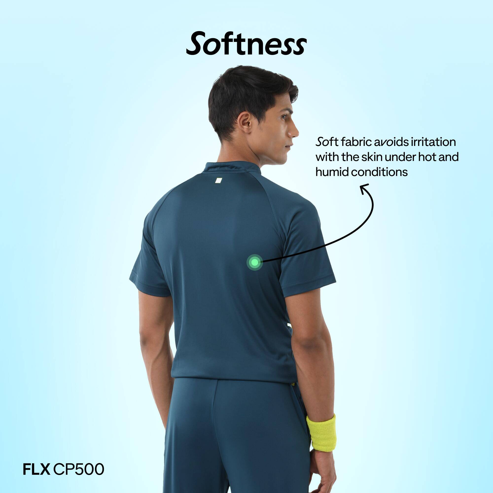 Men's Cricket Polo CP 500 Breathable Short Sleeve Turquoise -  5
