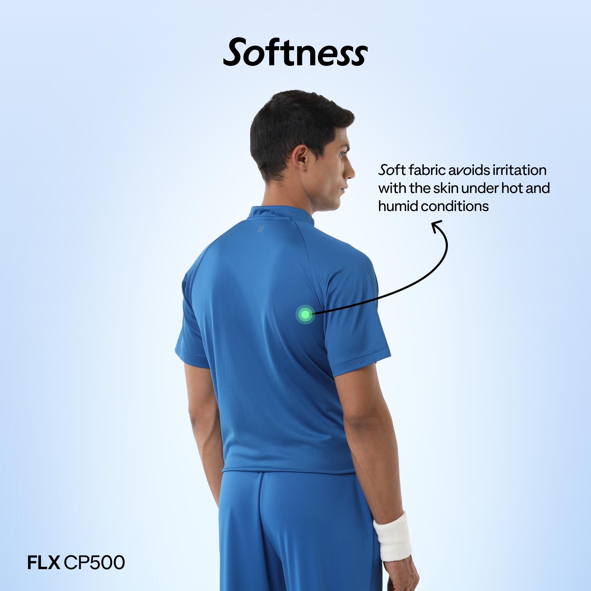 Men Cricket Short Sleeved Polo Tshirt Breathable CP500 - Blue