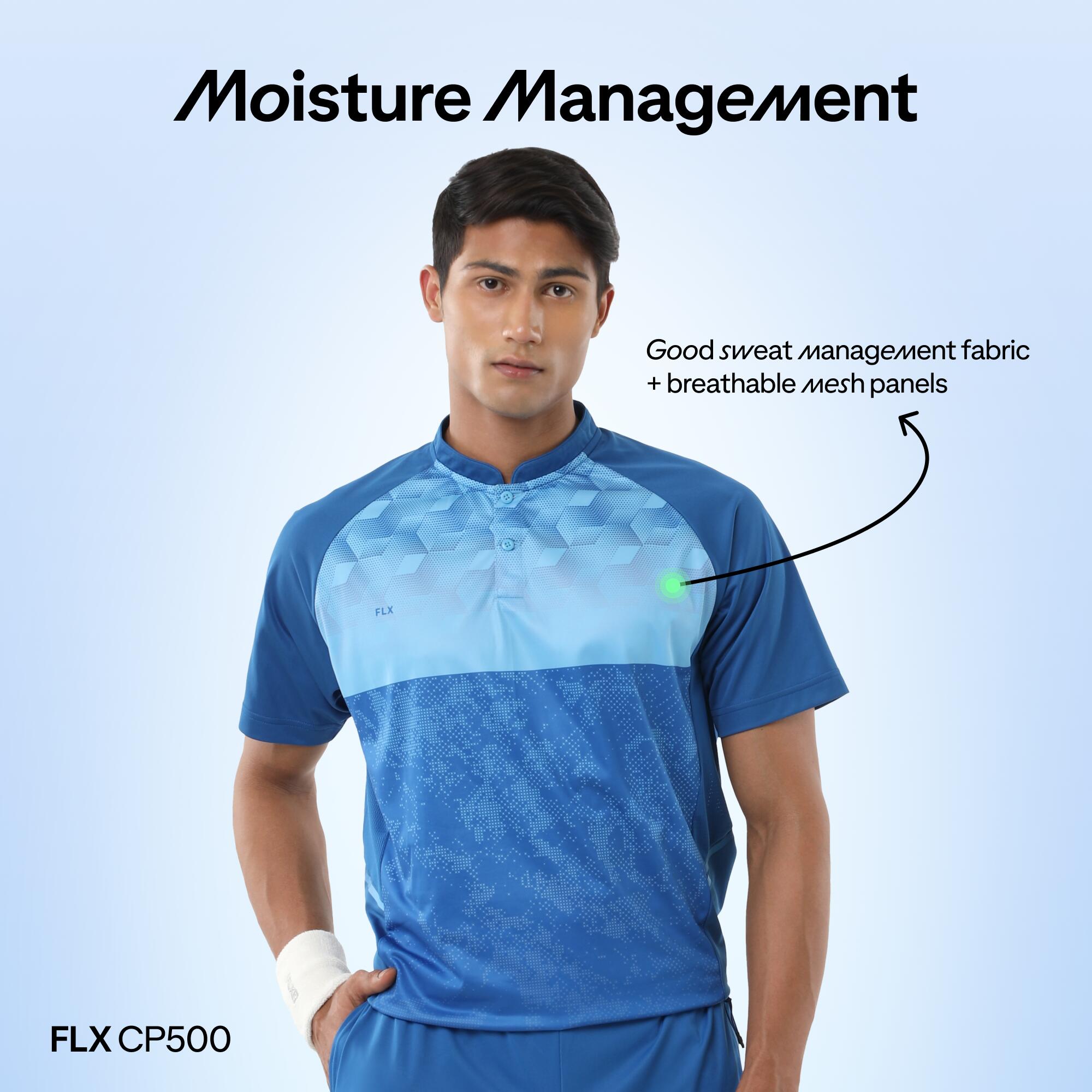 Men Cricket Short Sleeved Polo Tshirt Breathable CP500 - Blue