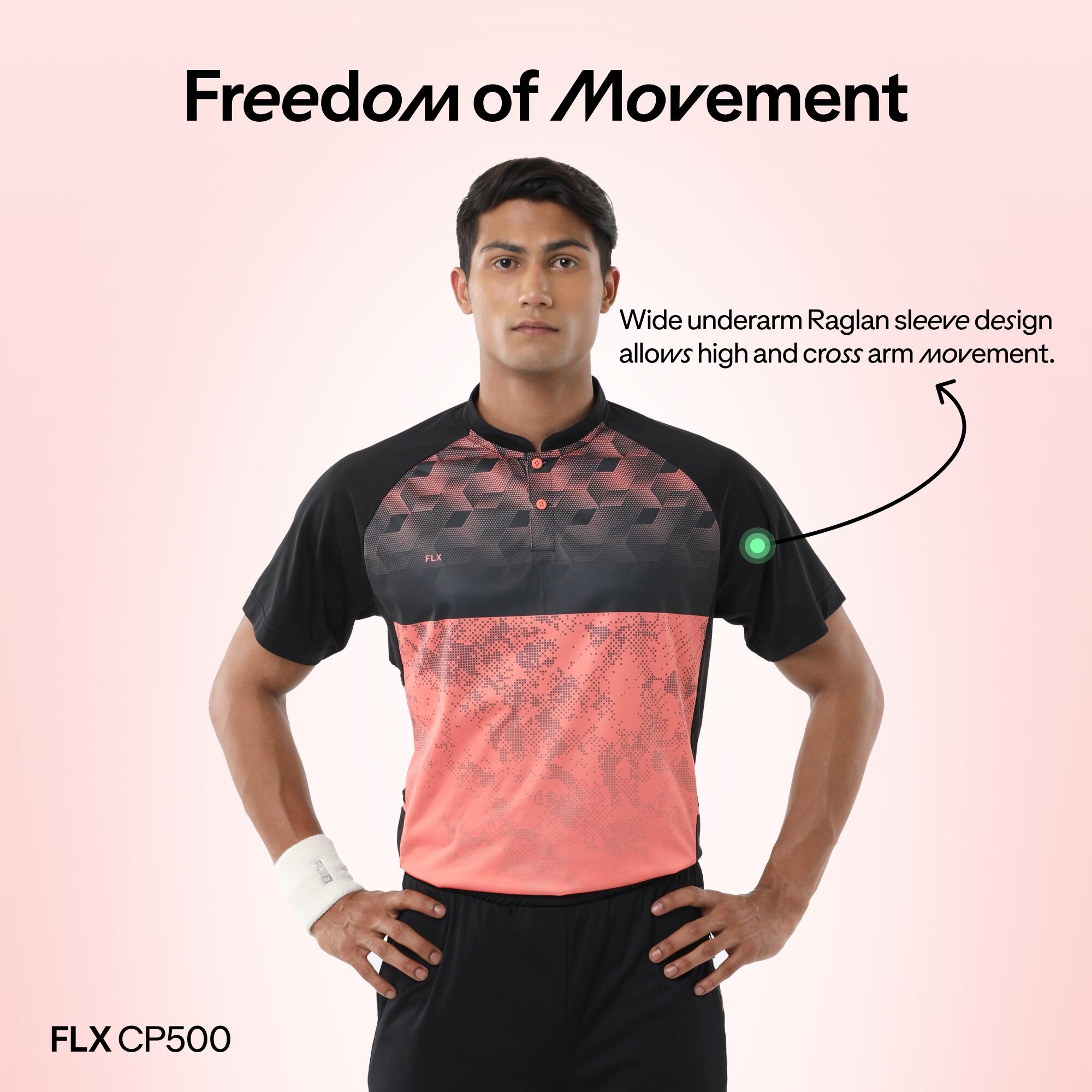 Men's Cricket Polo CP 500 Breathable & Stylish Black Coral