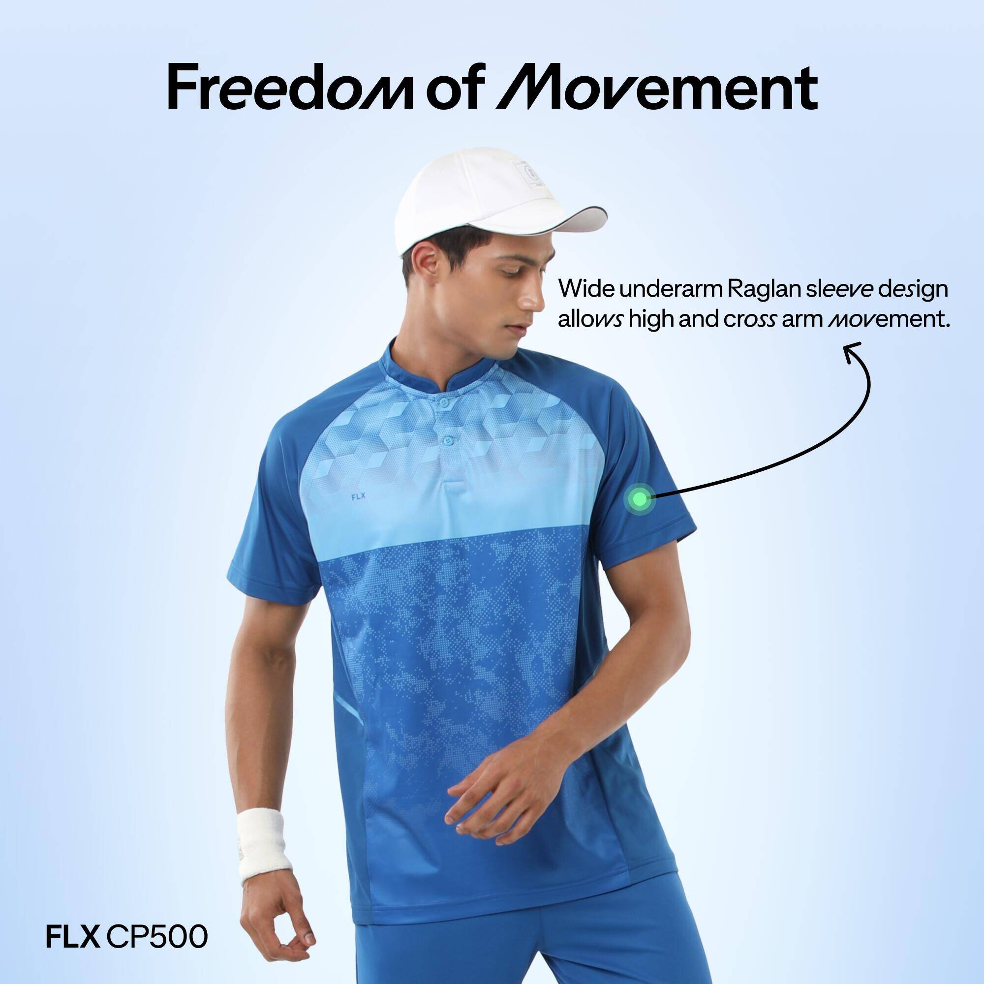 Men Cricket Short Sleeved Polo Tshirt Breathable CP500 - Blue -  3