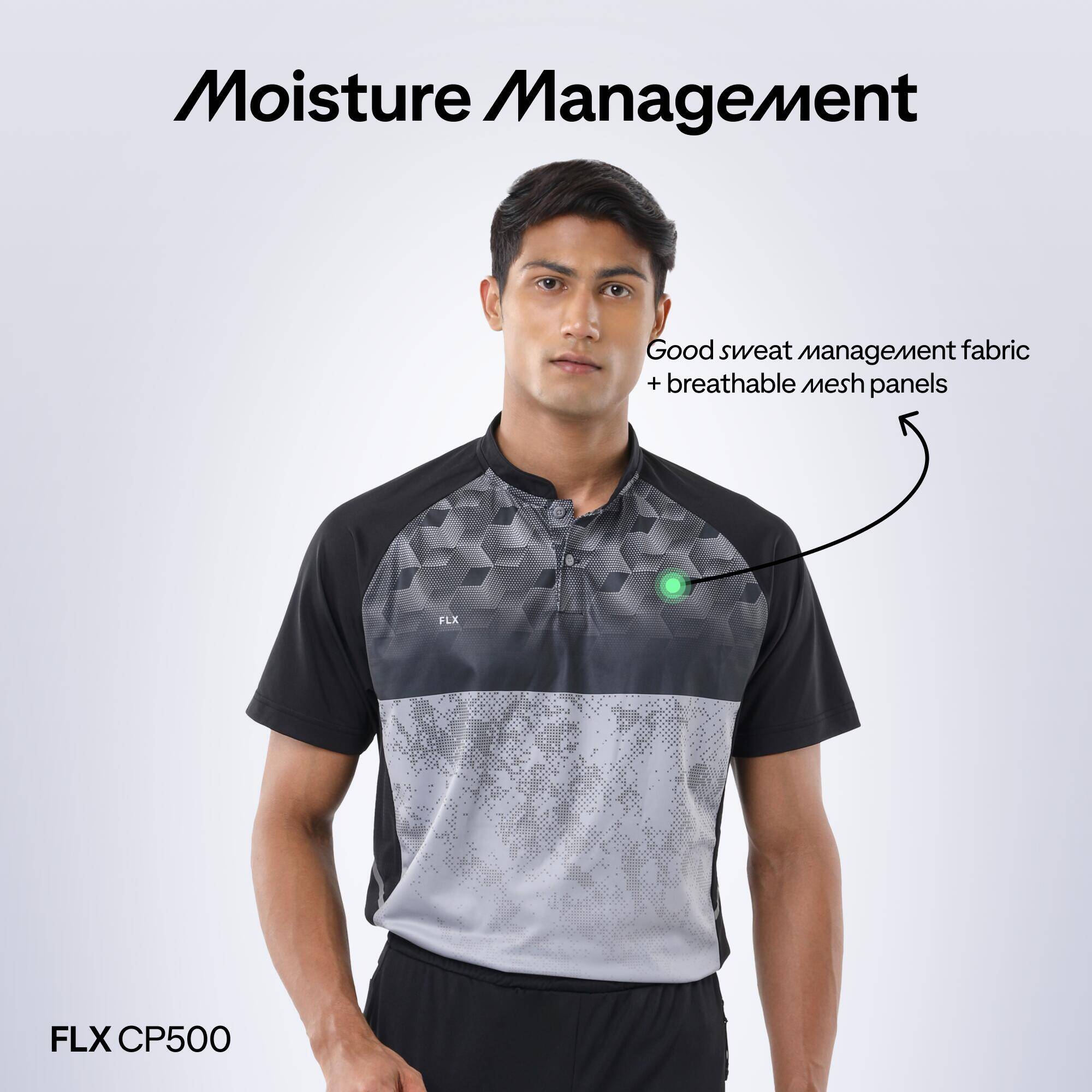 Men Cricket Short Sleeved Polo Tshirt Breathable CP500 - Black -  4