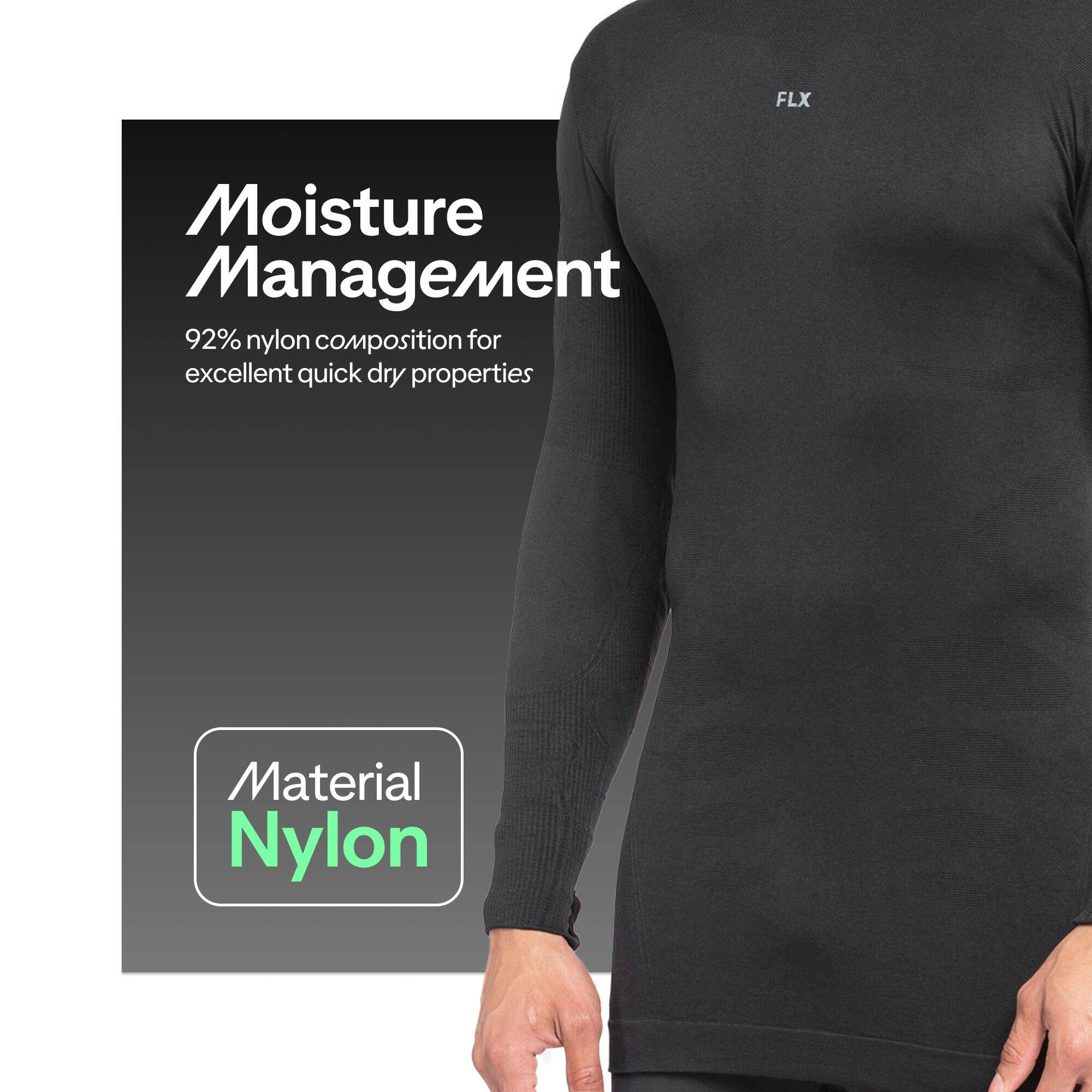 Adult Sun Protective Compression Top Full Sleeve Black -  3