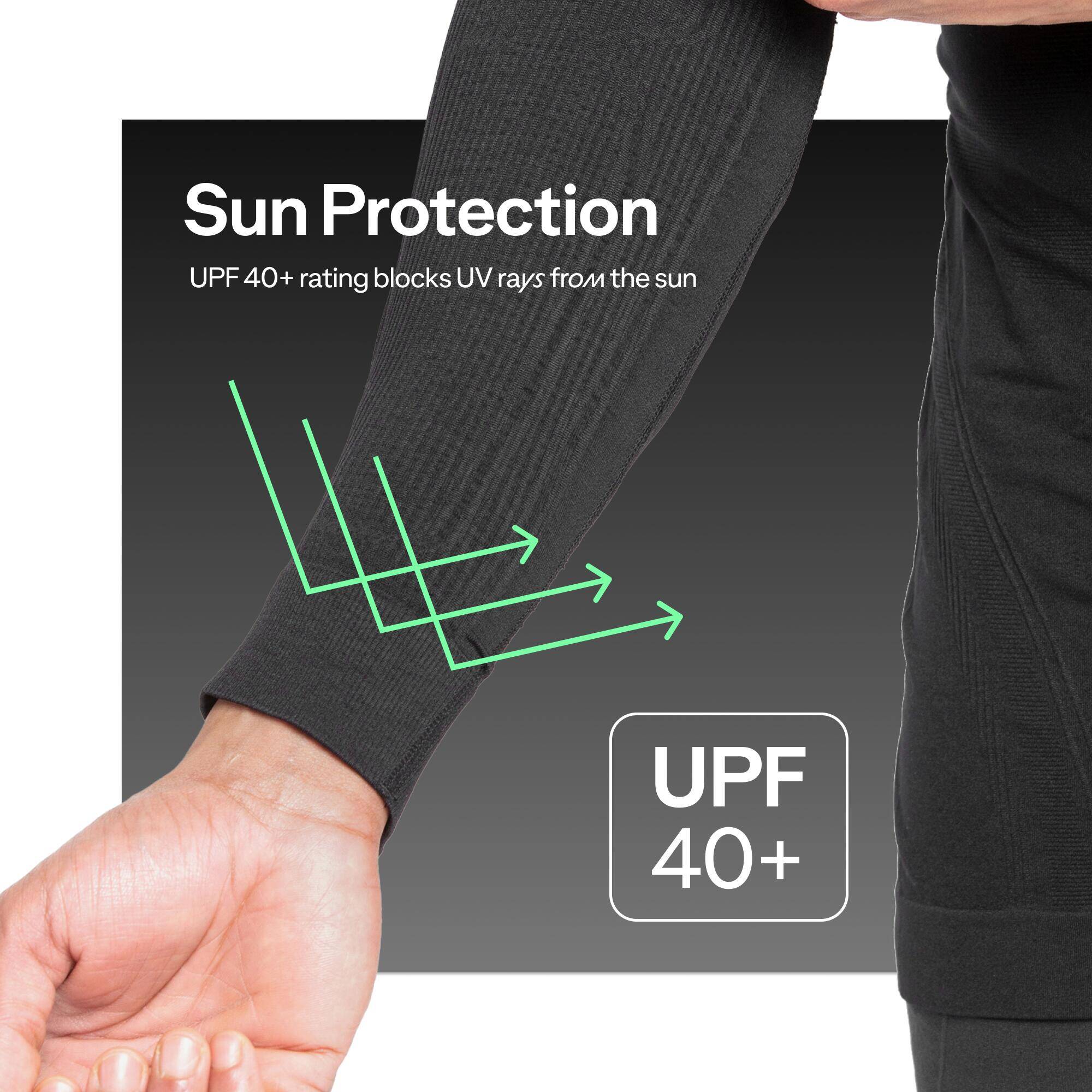 Adult Sun Protective Compression Top Full Sleeve Black -  2