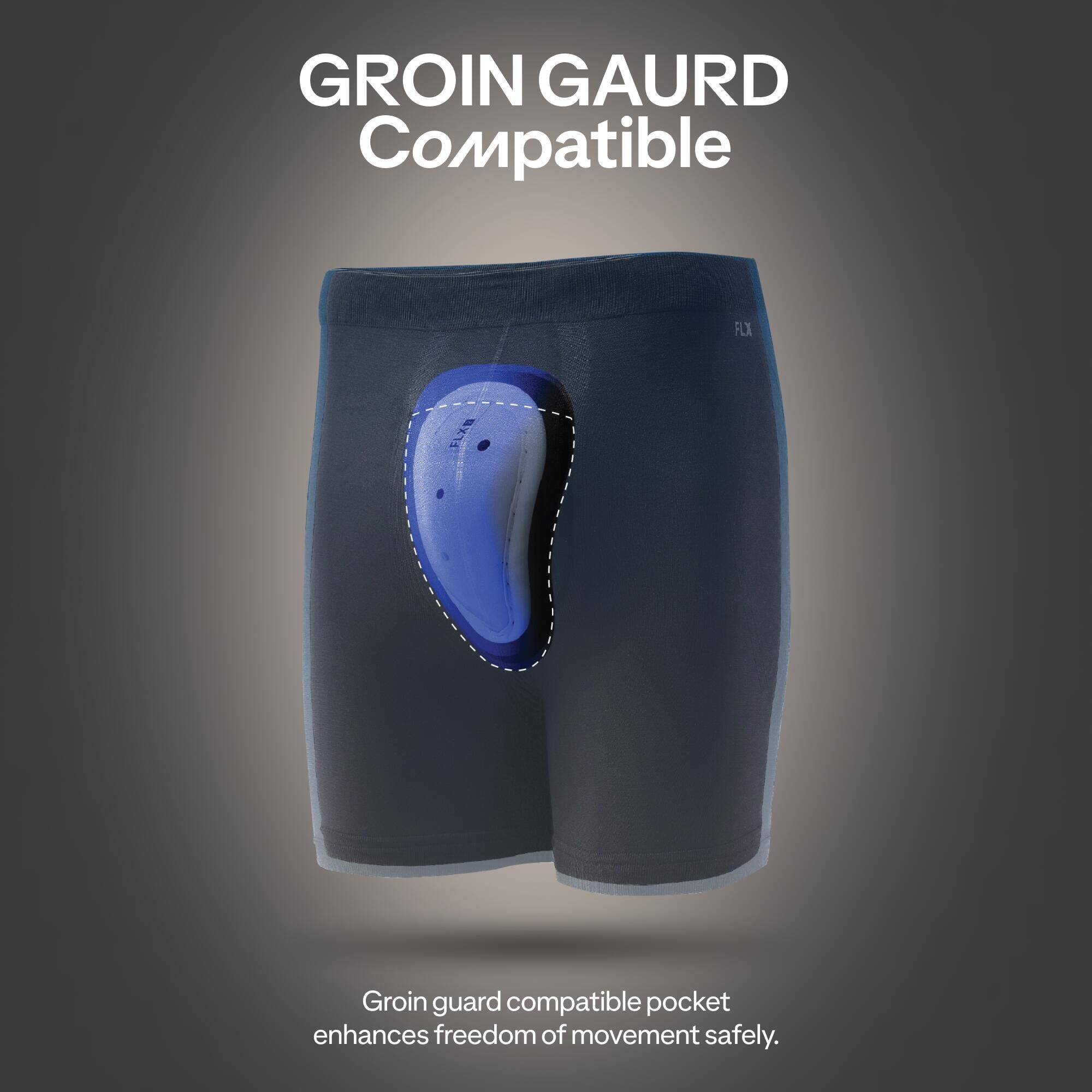 Adult Compression Shorts Groin Guard Compatible Black -  2