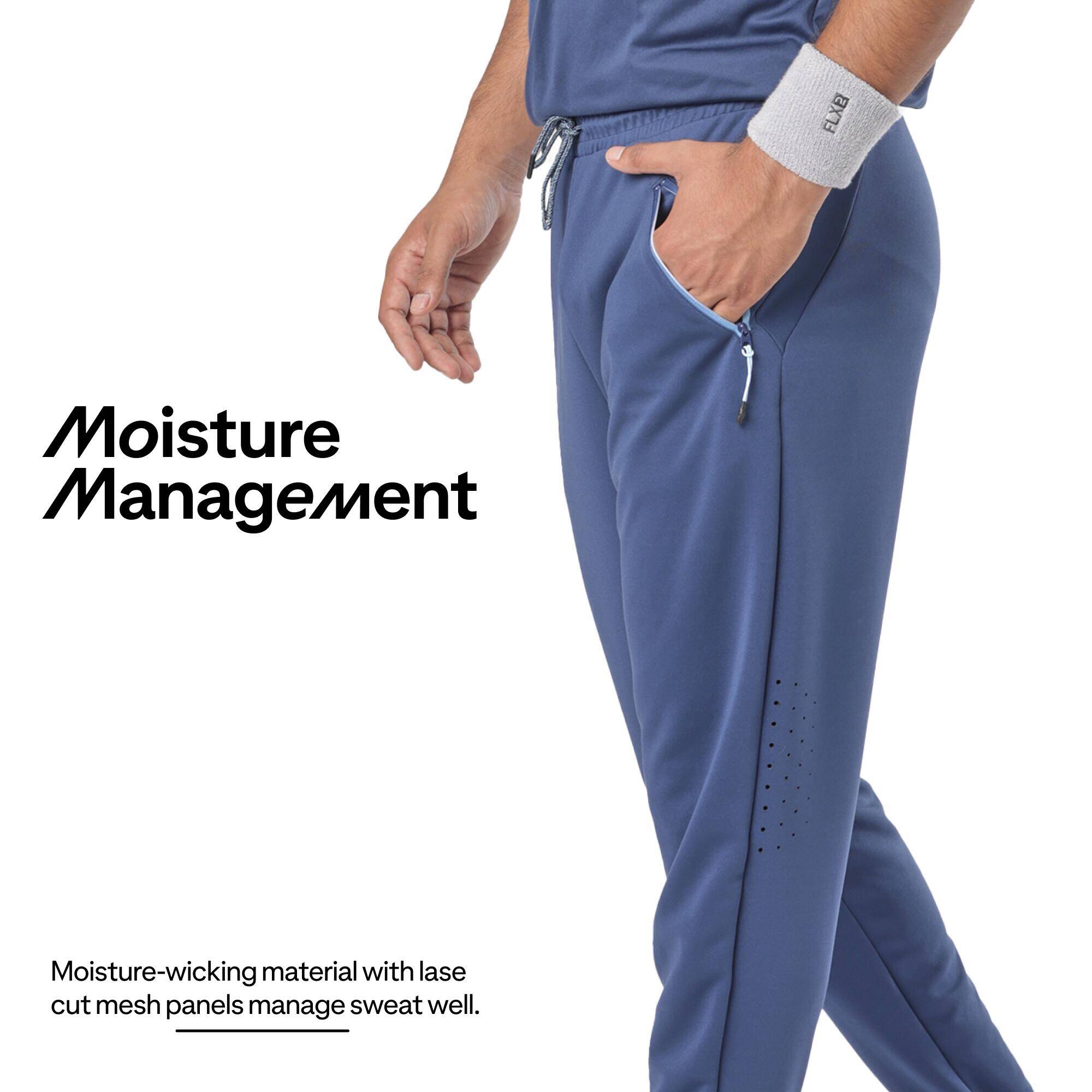 Men's Cricket Taper Fit Trackpants TP900 Abrasion Resistant Blue -  5