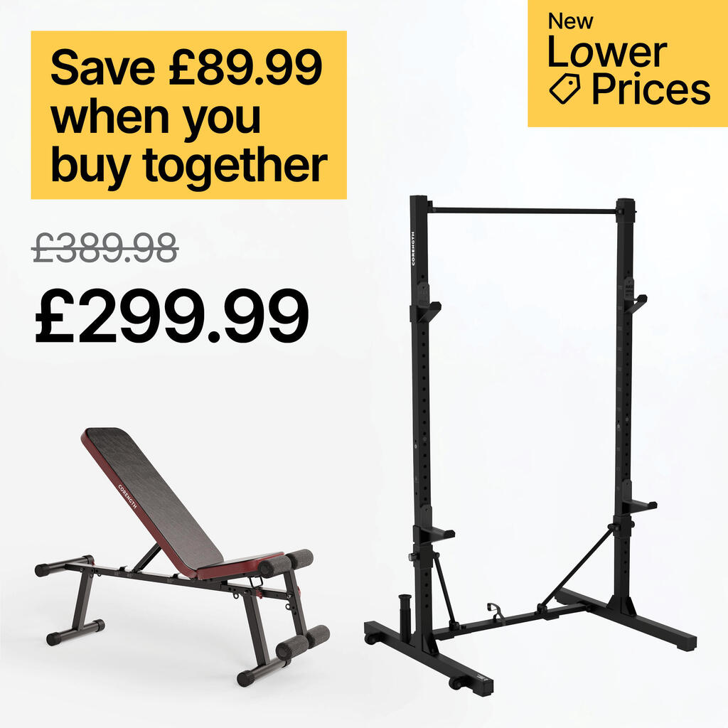 Fold-Down/Retractable Squat, Bench & Pull-Up Weight Training Rack 500
