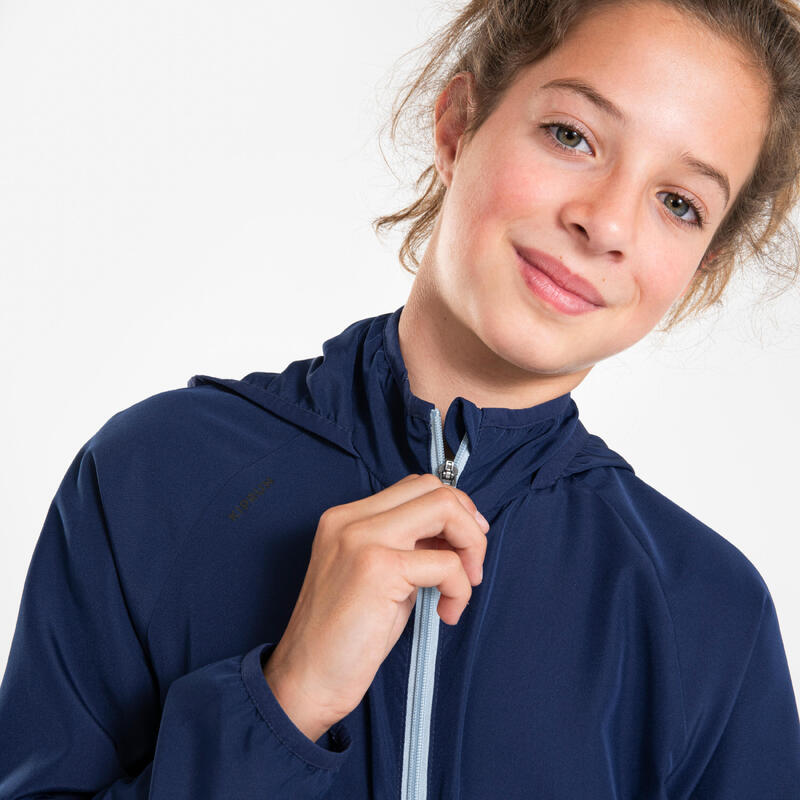 Veste Running coupe vent Enfant - KIPRUN Wind Jacket JR Marine grise