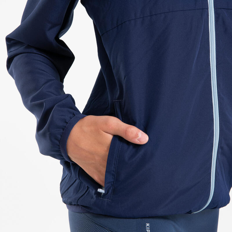 Veste Running coupe vent Enfant - KIPRUN Wind Jacket JR Marine grise