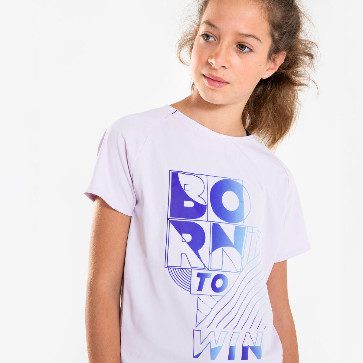 T-shirt de Running respirant Fille - KIPRUN dry+ 500 lilas pastel