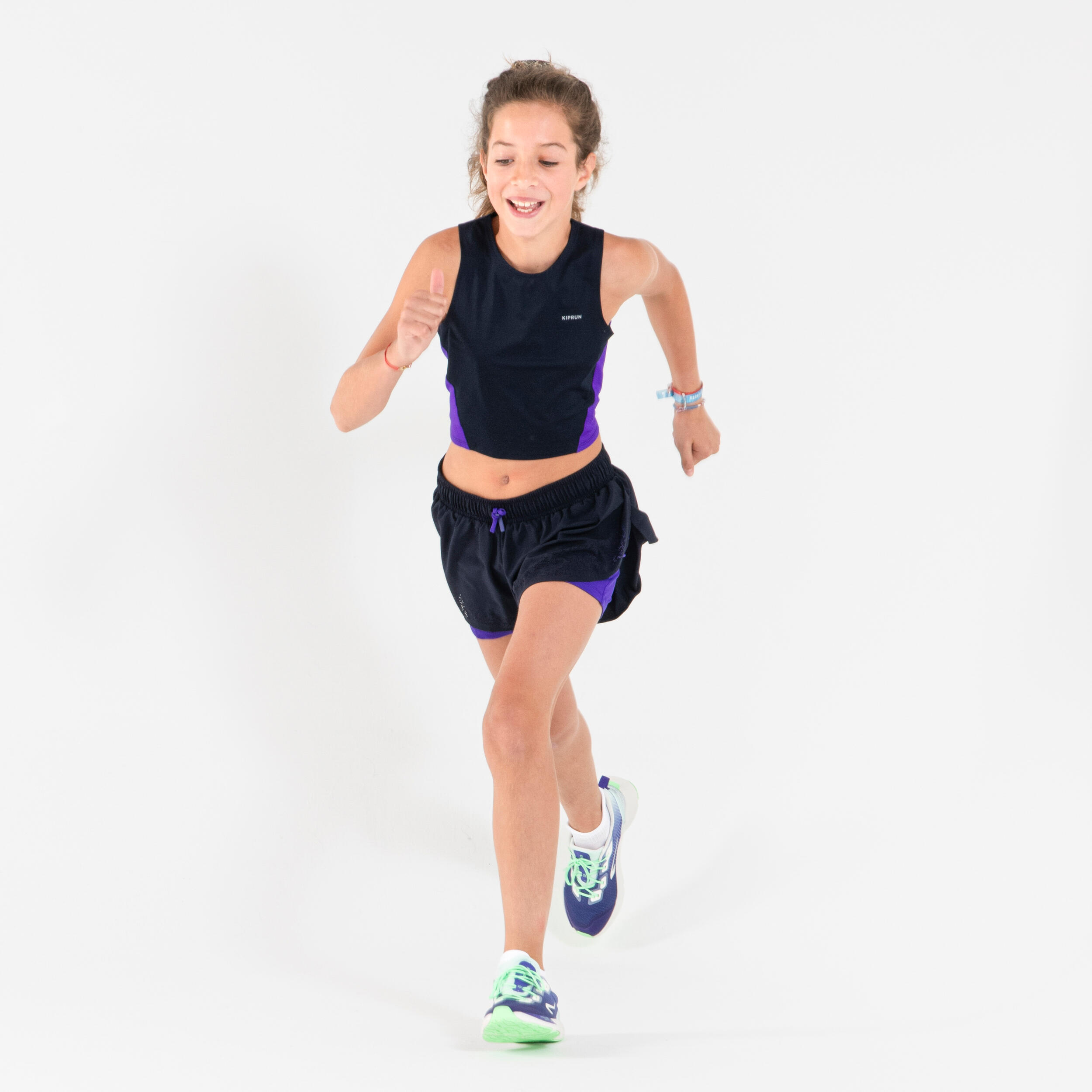Laufshorts Mädchen atmungsaktiv - Dry+ 900 dunkelblau/lila  8/8