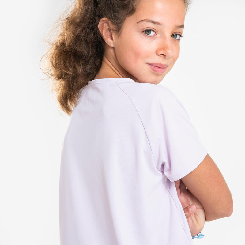 T-shirt de Running respirant Fille - KIPRUN dry+ 500 lilas pastel