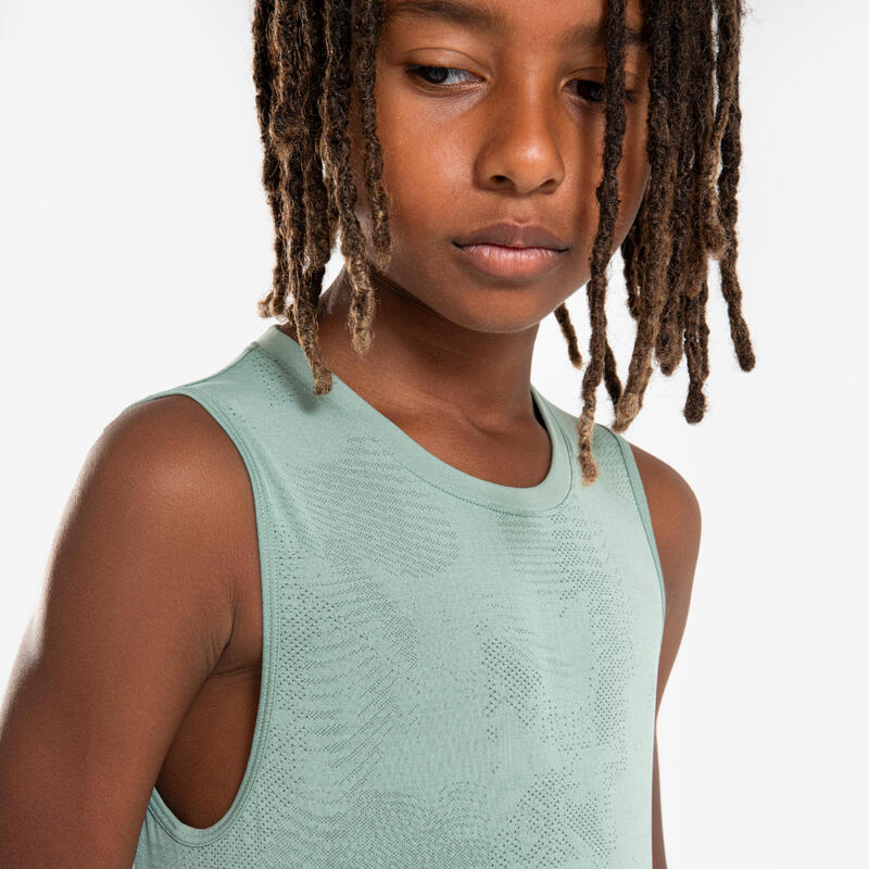 Débardeur running sans couture Enfant - KIPRUN 900 Light vert givré