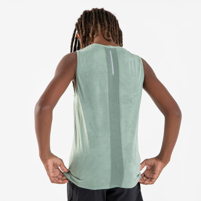 Débardeur running sans couture Enfant - KIPRUN 900 Light vert givré