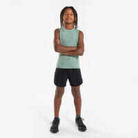 Kids' Breathable Running Shorts-KIPRUN DRY+ 900-Black and grey
