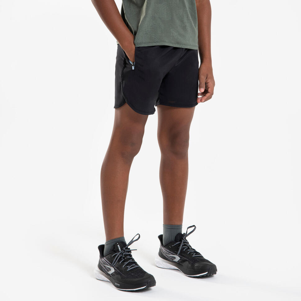 Çocuk Koşu Şortu - Siyah/Gri - Kiprun Dry+ 900